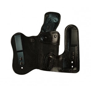 Double Jeopardy for a Glock 17,22,31, r/h, Cowhide, Black, Clips